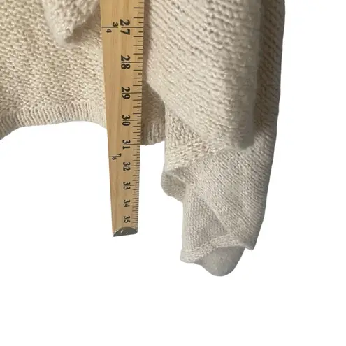 Beige Women's Size Large Draped Front Knit Open Front Long Cardigan Sweater