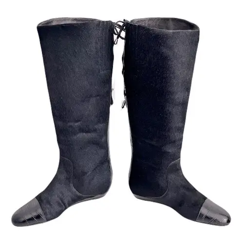 Migliorini Black Pony Hair Croc