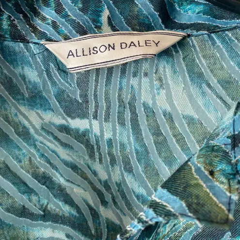 Allison Daley Art To Wear Colorful Semi Sheer Blouse Size XL