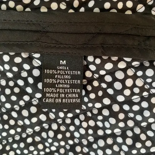 Briggs New York women's M black quilted long sleeve collared snap front jacket