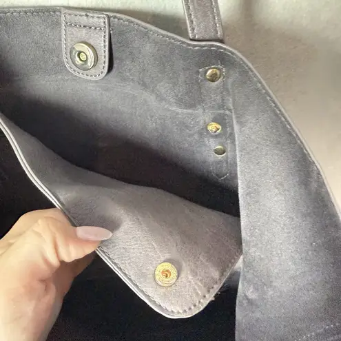 Dark Gray Women's Soft Faux Leather Tote Shoulder Bag with Tassel