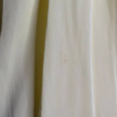 Vintage Nylon Nightgown Ruffled Collar Small Yellow Floral Embroidery Maxi