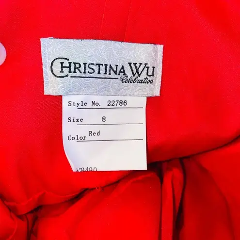 Christina Wu NWT  celebration red satin bridesmaid ball gown dress