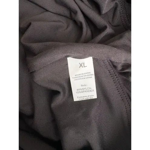 Qinsen | Women’s Fit & Comfort Square Neck Long Sleeve Bodysuit | NWT | XL Black