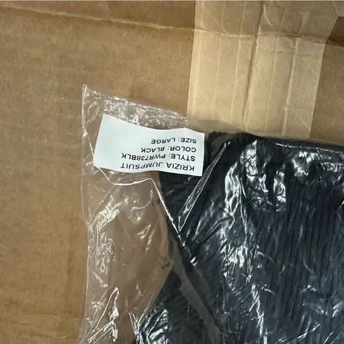 New Gigi C Krizia Black Micro Rib Cutout Tied Jumpsuit Catsuit L Size L