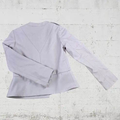 barney's new york 80s Vintage Barneys Powder Pink Wool Asymmetrical Zip USA Moto Jacket Size 6