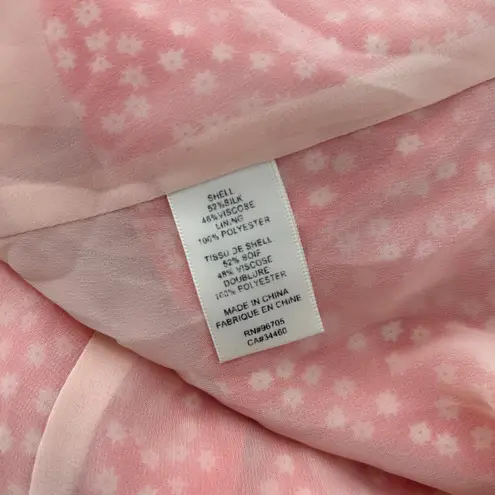 Rebecca Taylor Malia Silk Blend Dress Womens 4 Floral Midi Twist Front Feminine