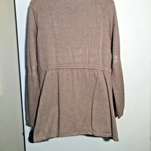 Nic+Zoe cardigan sweater size L Button Long Sleeve V Neckline Sequins Taupe