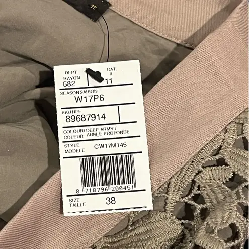 SuperTrash Floral Taupe Neutral Short Mini Skirt Women's Size 38 ( US Size 8) Tan