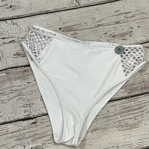 Forever 21  Bikini Bottom w Mesh Sides White-Medium