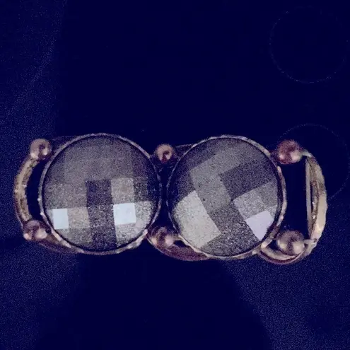 Amrita Singh Vintage gunmetal and brass statement bracelet. Stretch to fit.