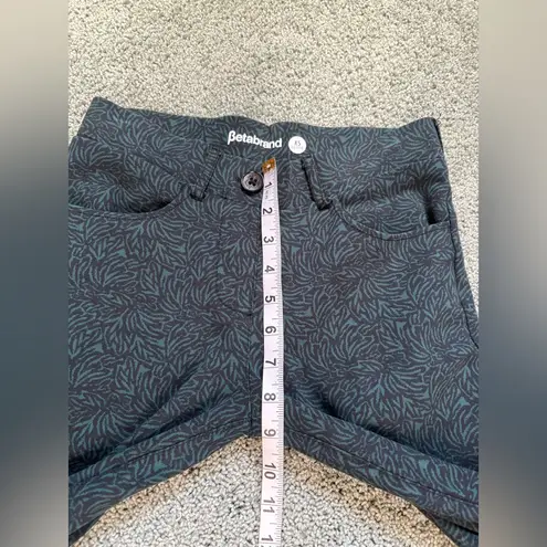 Betabrand Dress Yoga Pants Black Green Botanical Print Womens Size XS Petite