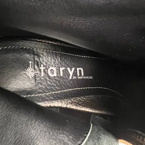 Taryn Rose Taryn by Metallic Leather Booties Heel Ankle Boots