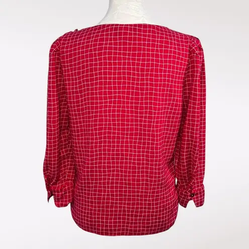 Jonathan Martin Vintage Red Blouse Puff Sleeve Retro Top Size XS