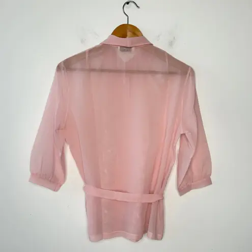 GOLDEN ROSE Vintage Top Sheer Pink Embroidered Romantic Feminine Ethereal Fairy Size undefined