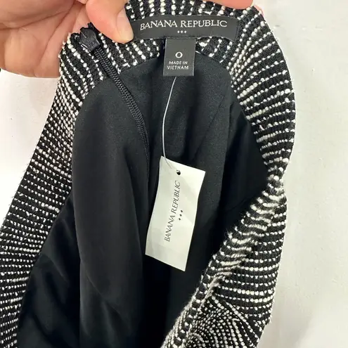 Banana Republic  Skirt 0 Black Tweed Pencil Academia Preppy Quiet Luxury Chic NWT