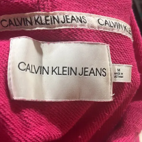 Calvin Klein Jeans  pink cropped pullover hoodie