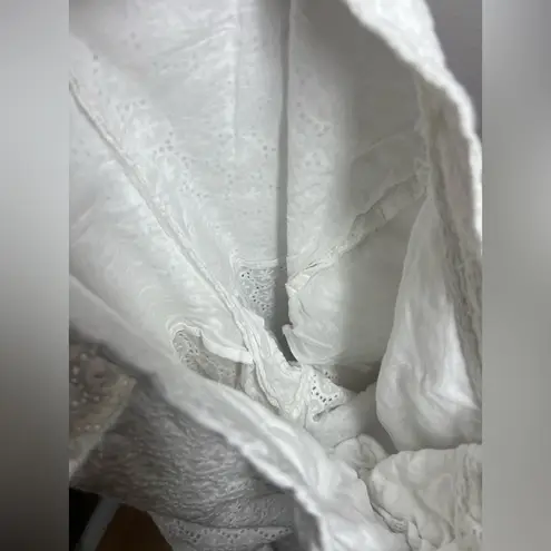 Red Valentino Cotton Lace Eyelet Wide Leg Pant