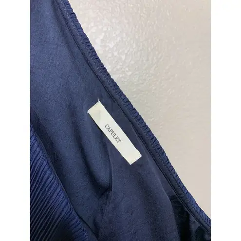 Capulet Vanessa Navy One Shoulder Ruffle Top