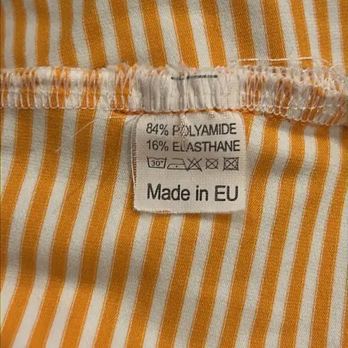 Anatomie Orange Striped Pullover Hoodie Long Sleeve Tee S