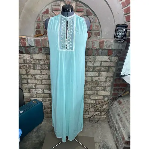 nightgown robe set blue lace long vintage lovecore Size M