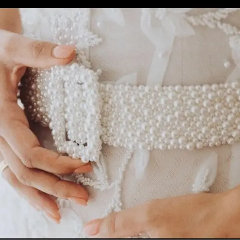 Custom fresh water pearl bridal belt