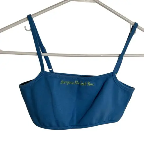MayFair the Label Cropped Tank Top Blue “Everyone Else Isn’t You” S/M Size M