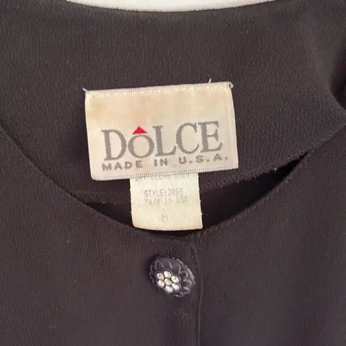 Dark Academia Vintage Chiffon Shirt Dress Witchy Whimsigoth Vampy Dolce Sz Med Black