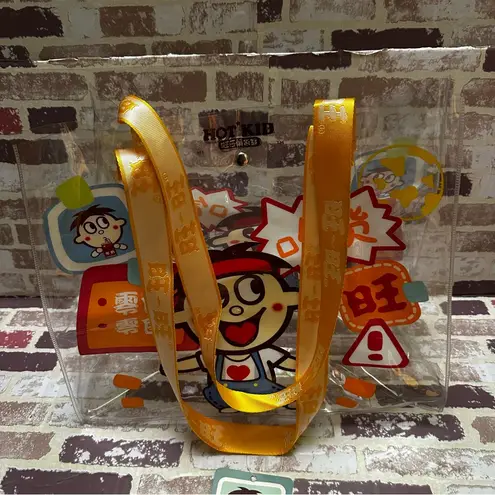 WANG ZAI Playful Cartoon Character Clear Shoulder Bag