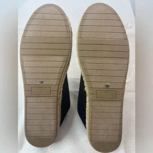 Charter Club 7.5 Black Leather Espadrille Slip-On Loafers Shoes