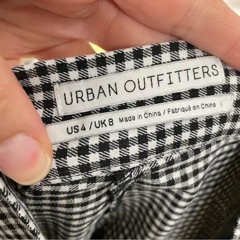 Urban Outfitters  Black & White Gingham Plaid Skinny Slim Trousers Dress Pants 4