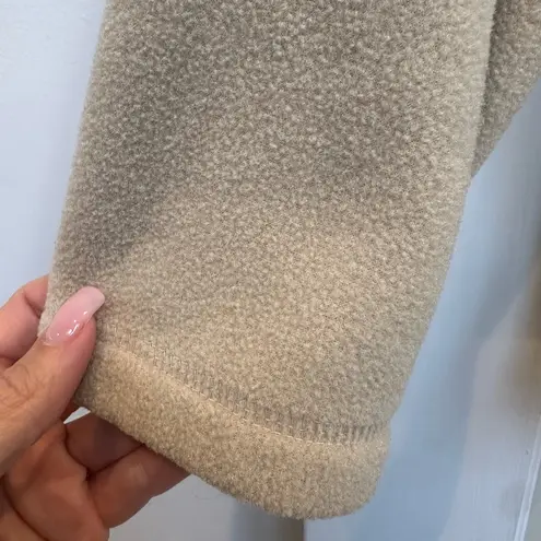 Vintage L.L. Bean Cream Beige Outdoor Fleece Button Down Teddy Jacket Size XL Tan