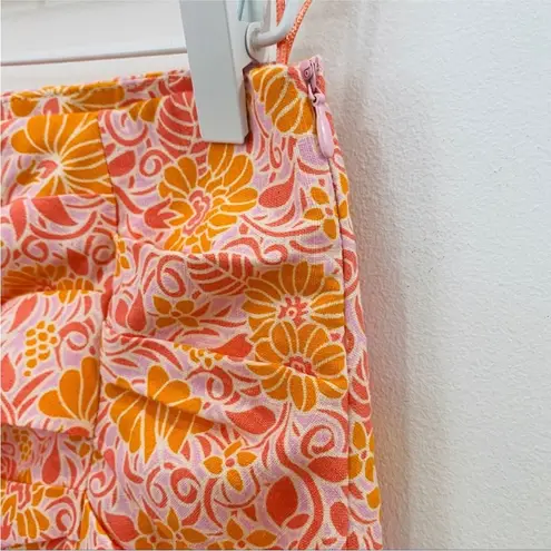 ZARA  mini skirt in peachy orange floral NWT