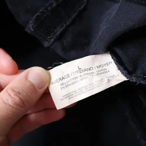 Jeanstar Black Velvet Flap Pocket Jacket Y2K Dark Academia Grunge Goth Womens L Size L