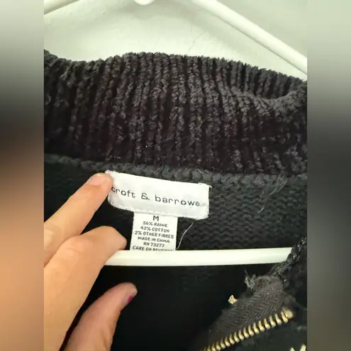 Croft & Barrow VTG Croft & Borrow Christmas Sweater Cardigan Knit Black Red Green Multi Color M - Image 5