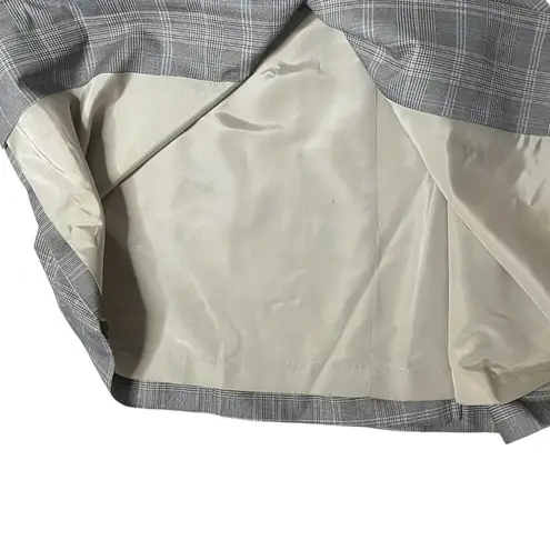 DONALD BROOKS For Main Street Plaid Trench Coat Belted Epaulets Fits Size Small Gray