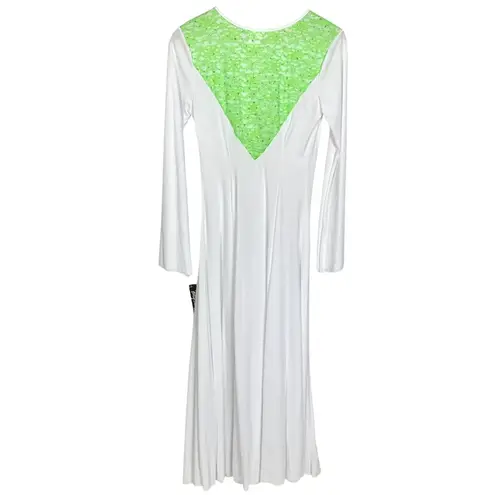 Body Wrappers Praise Dance Dress M White Green Praise Liturgical Worship White