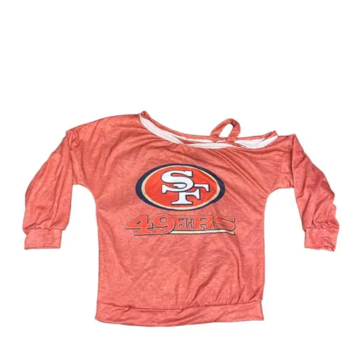 None 49ers Cold Shoulder Neck Shift Women's Long Sleeve T-Shirt Size S