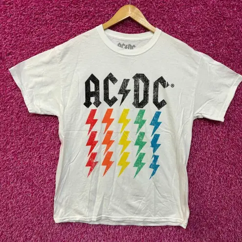AC/DC Multicolor Lightning Bolts Hard Rock Band Tee XL