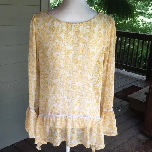 Kori America “Cuddle With Me” Sheer Boho Blouse