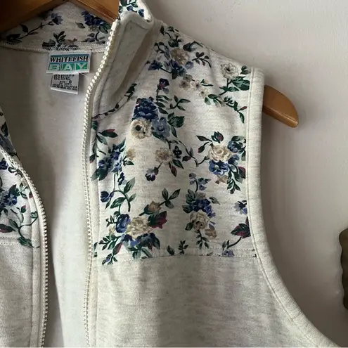 Vintage 90s WHITEFISH BAY floral vest Woman’s SIZE SMALL gorpcore granola girl Gray
