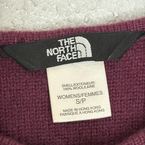 The North Face  Women's Burgundy Crew Neck Full-Zip Wool Jacket Size Small