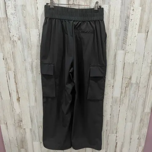 JoyLab Black Women's Cinch Hem Woven Cargo Pants High Rise Casual Fit Small
