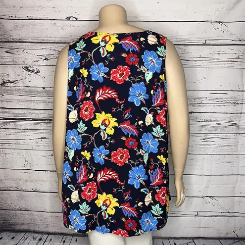 Jessica London Size 20W Floral Print Scoop Neckline Tank Top Blouse