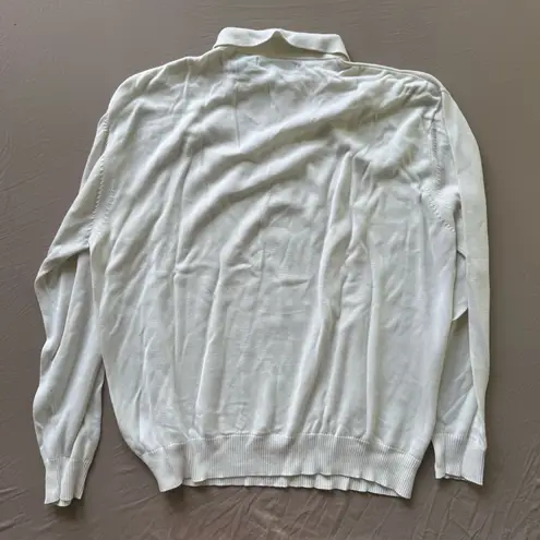 Vintage Statements Quarter Zip Sweater White Size XL