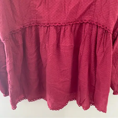 Sundance Peasant Bohemian Embroidered Lantern Sleeve Top in size M Size M