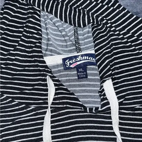 Black & White Striped Lightweight hoodie Size XL
