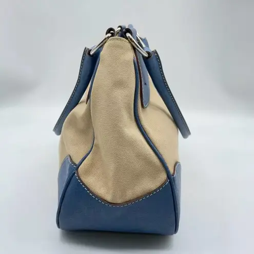 Prada Canapa canvas/leather blue moon and cream shoulder bag - Image 5