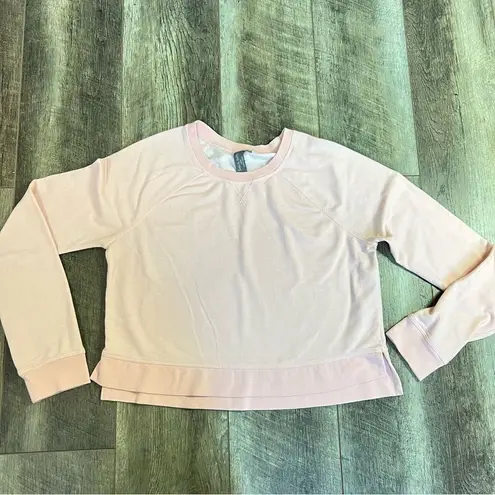 Sweaty Betty  Chelsea Crop Sweatshirt Light Pink Crewneck Pullover Size Small