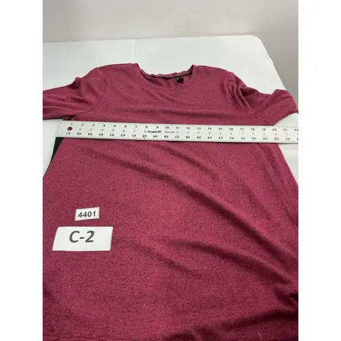 Womans Halston Pullover Top Small Maroon Black Crew Neck Long Sleeve Red